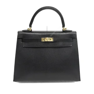 エルメス<br>ケリー 25<br>ブラック　シェーブル