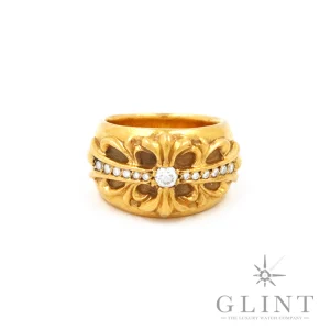 クロムハーツ<br>22K FLORAL CROSS RING